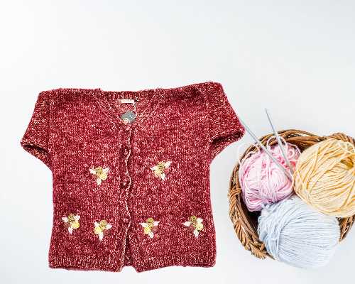 Old Rose Hand-Knitted Cardigan for Women – Elegant & Cozy Winter Wear