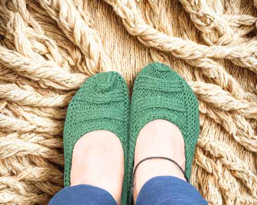 Handmade Crochet Green Socks