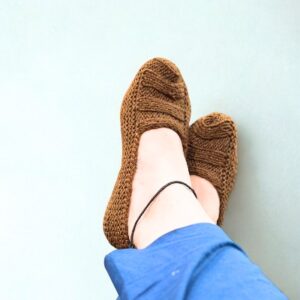 Handmade Crochet Dark-Brown Socks