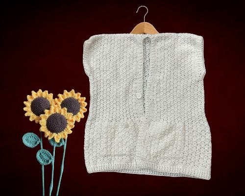Hand-Knitted Wool Sleeveless Sweater Vest for Women – Elegant & Cozy Winter Wear