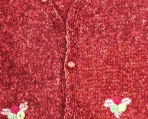 Old Rose Hand-Knitted Cardigan for Women – Elegant & Cozy Winter Wear - Image 2