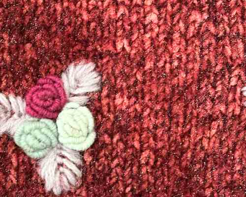 Old Rose Hand-Knitted Cardigan for Women – Elegant & Cozy Winter Wear - Image 3