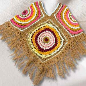 Handmade Crochet Brown Shawl – Elegant & Cozy Wrap