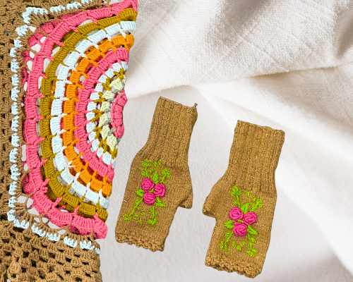 Handmade Crochet Brown Shawl – Elegant & Cozy Wrap - Image 3