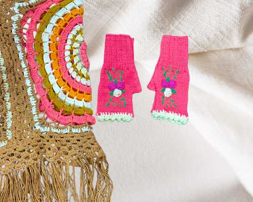 Handmade Crochet Brown Shawl – Elegant & Cozy Wrap - Image 4