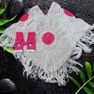 Handmade Crochet Pink Circle Fringed Shawl – Elegant & Cozy Wrap